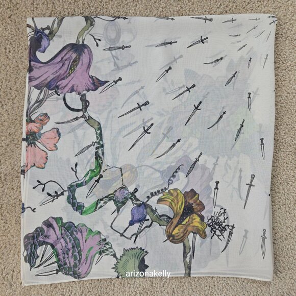 rag & bone Silk Dagger Scarf With Flowers Floral - Picture 11 of 11